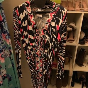 EMILIO PUCCI RUCHED PRINT DRESS